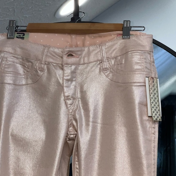 2 Faced Reversible Skinny Jeans Junior Pink Shimmer size 5 NWT - Picture 11 of 16